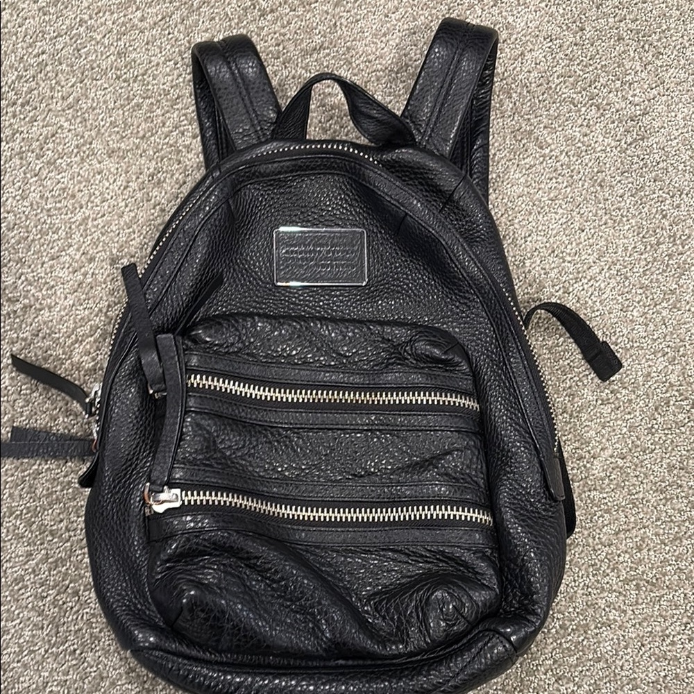 Black Leather Backpack